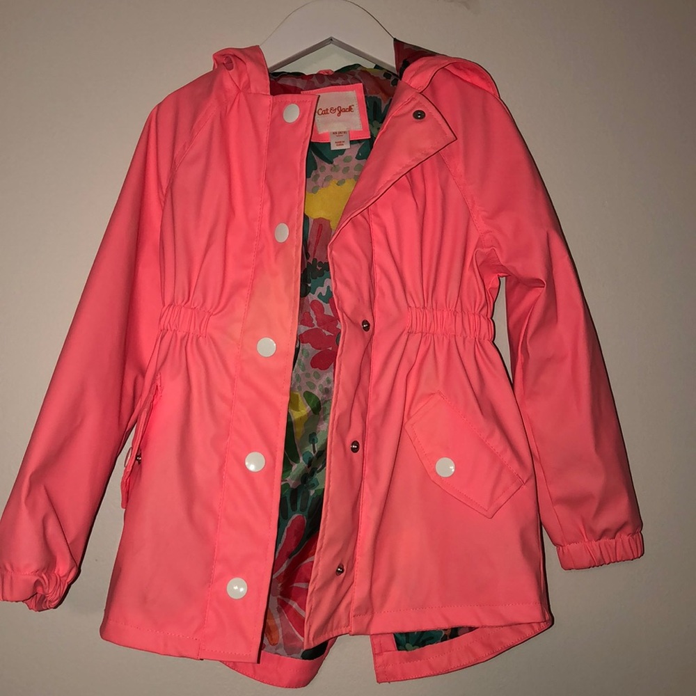 Girls Cat and Jack Floral Raincoat